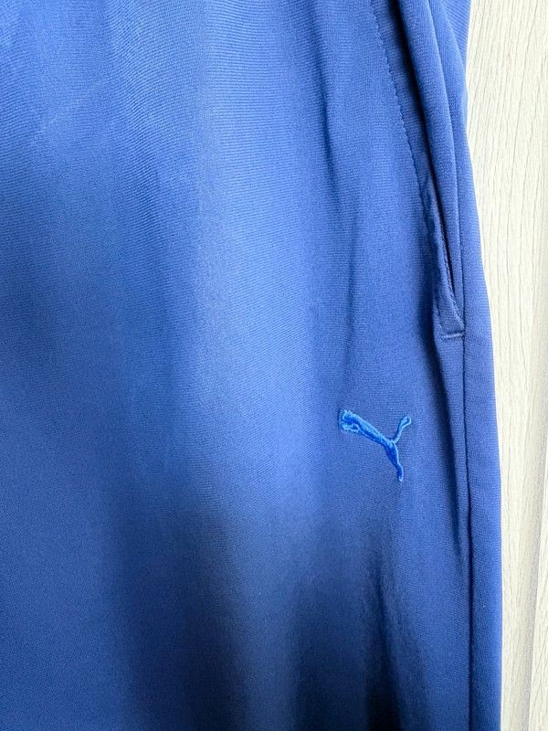 Puma Blue Track Pants UK 30 Training Joggers Graphic Back