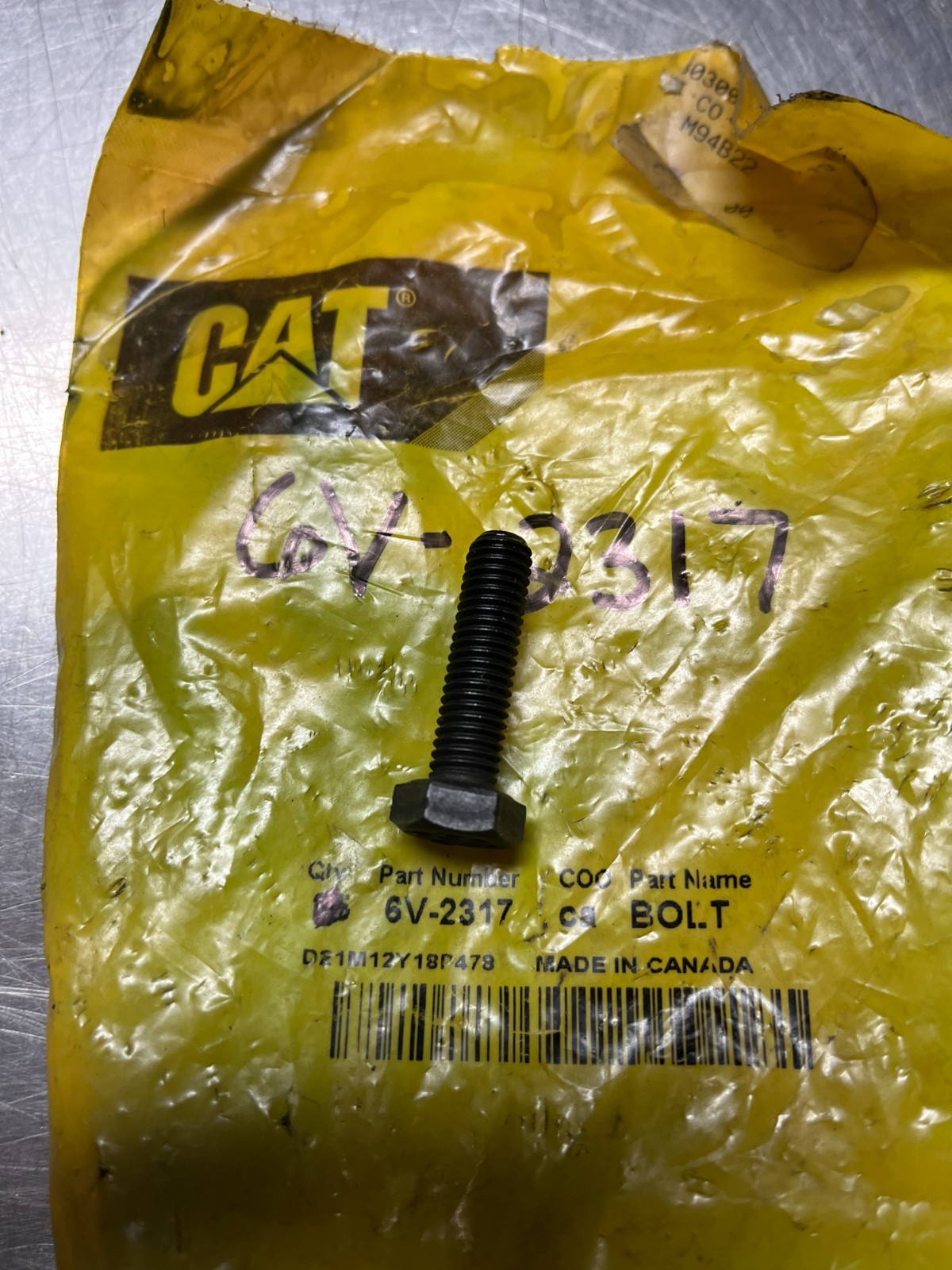 6V-2317   Genuine OEM  CAT  Cap Screw BOLT  QTY of 2 Bolts  Caterpillar   6V2317
