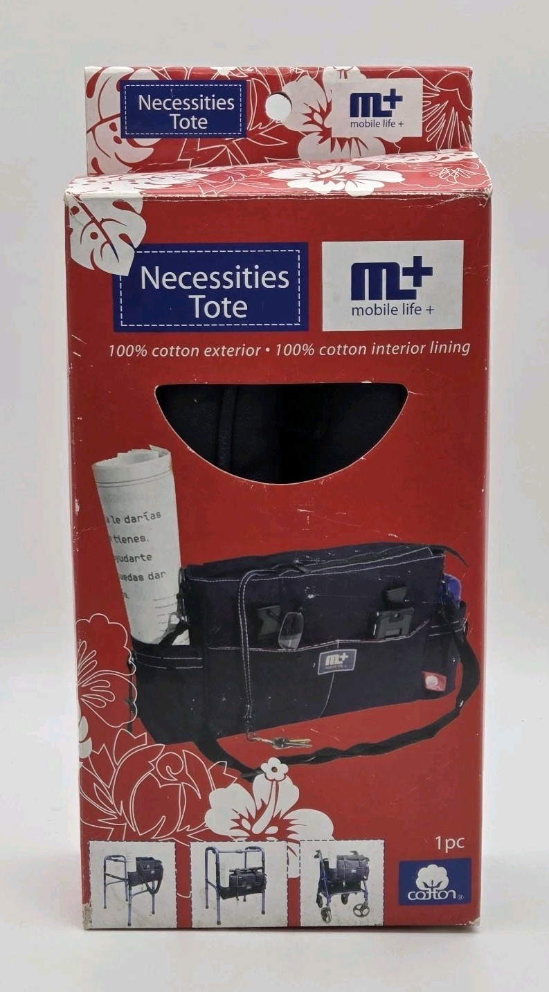Walker Tote Bag w Cup Holder Key Ring Pockets Folding Storage Basket Zip Close