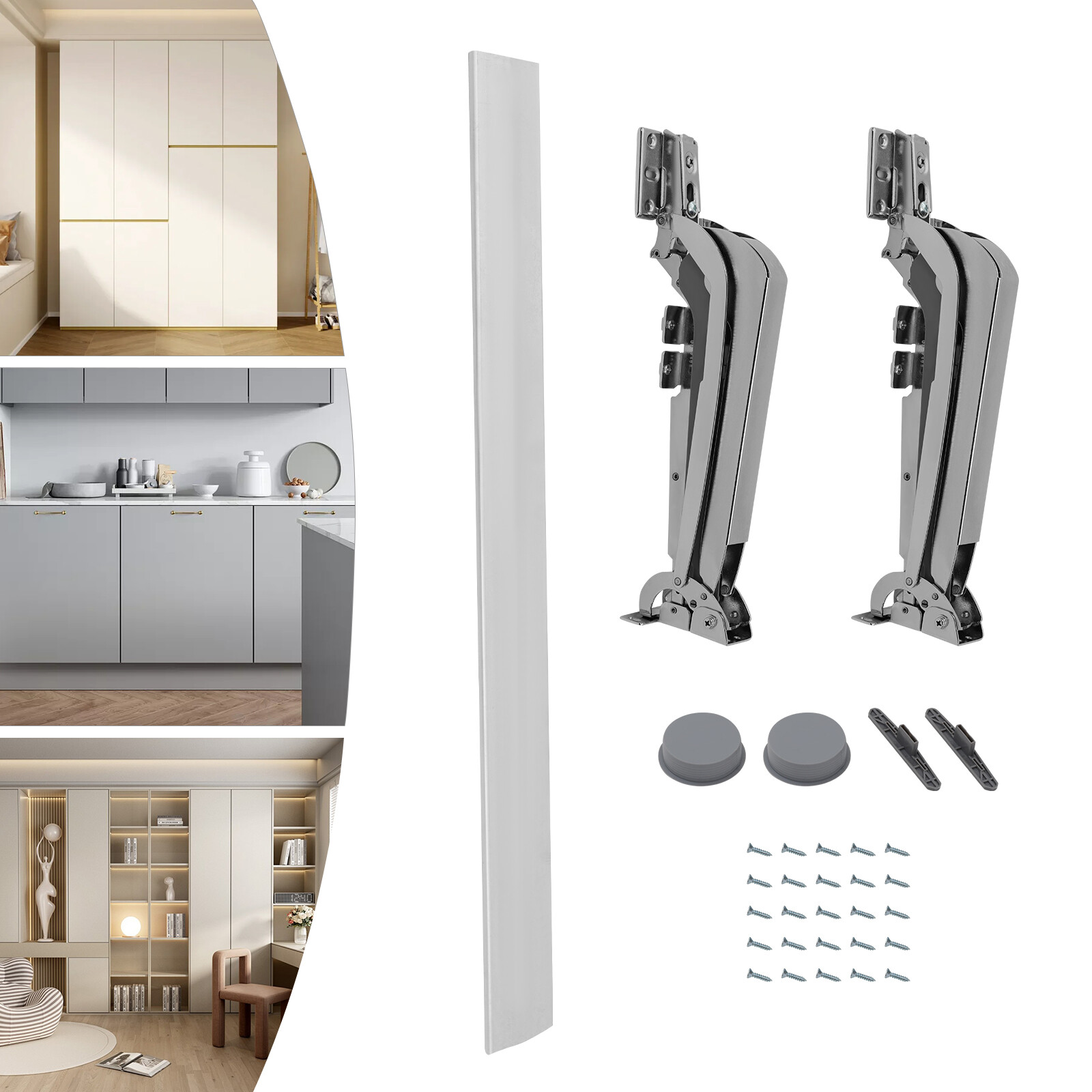 2PCS Lateral Opening Door Hinge Set 19.8lb 180�� Parallel Door Sliding