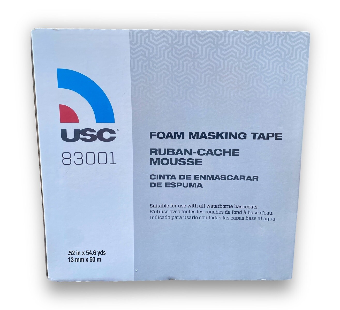USC 83001 Round Foam Masking Tape 13mm x 50m for Gaps Jambs Hood Trunk Gas Door
