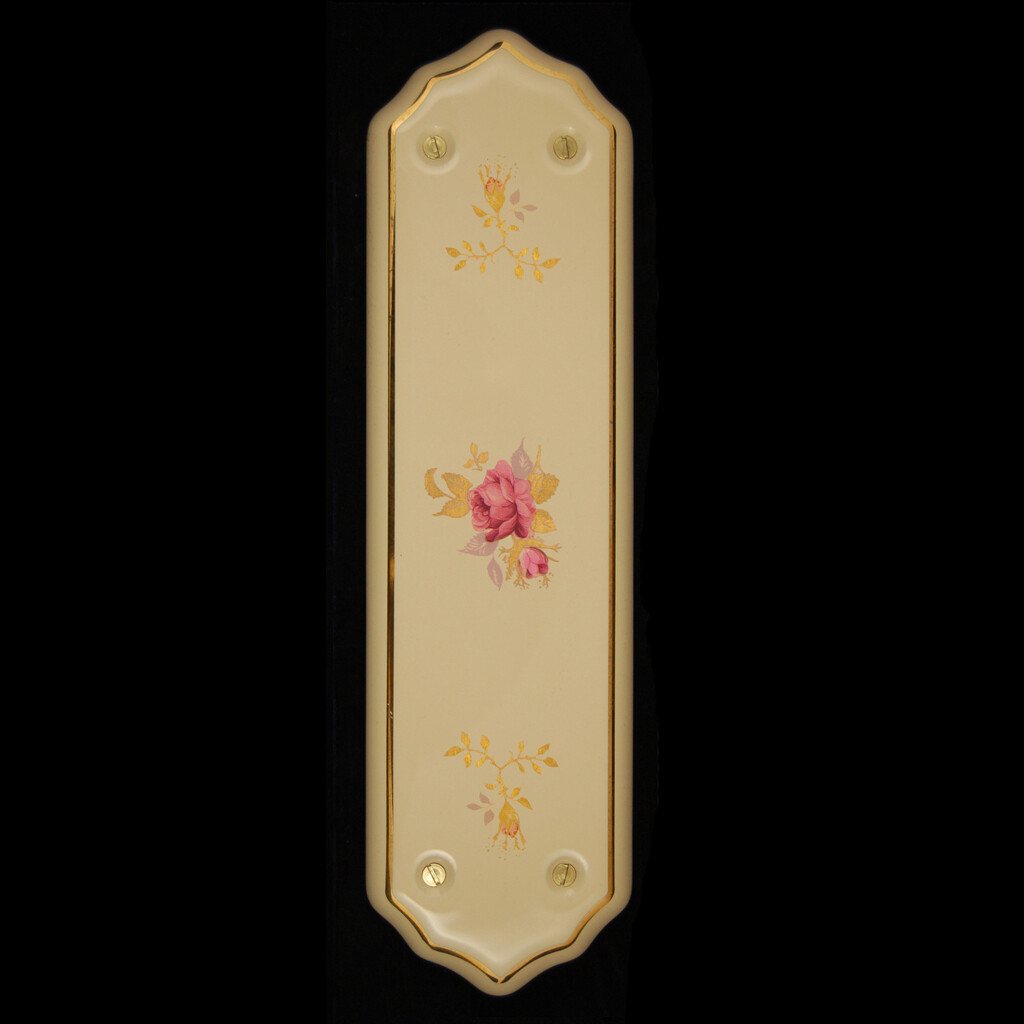Ceramic Door Finger Plate Chintz Rose Design (Each)