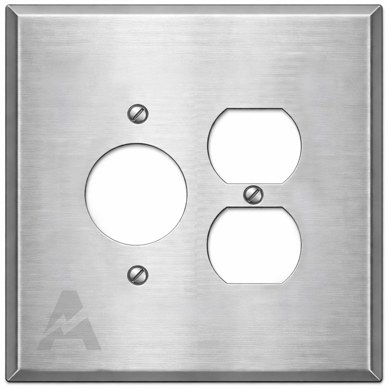 Airmont Products Oversized Stainless Steel Wall Plate, Made in USA, 2-Gang...