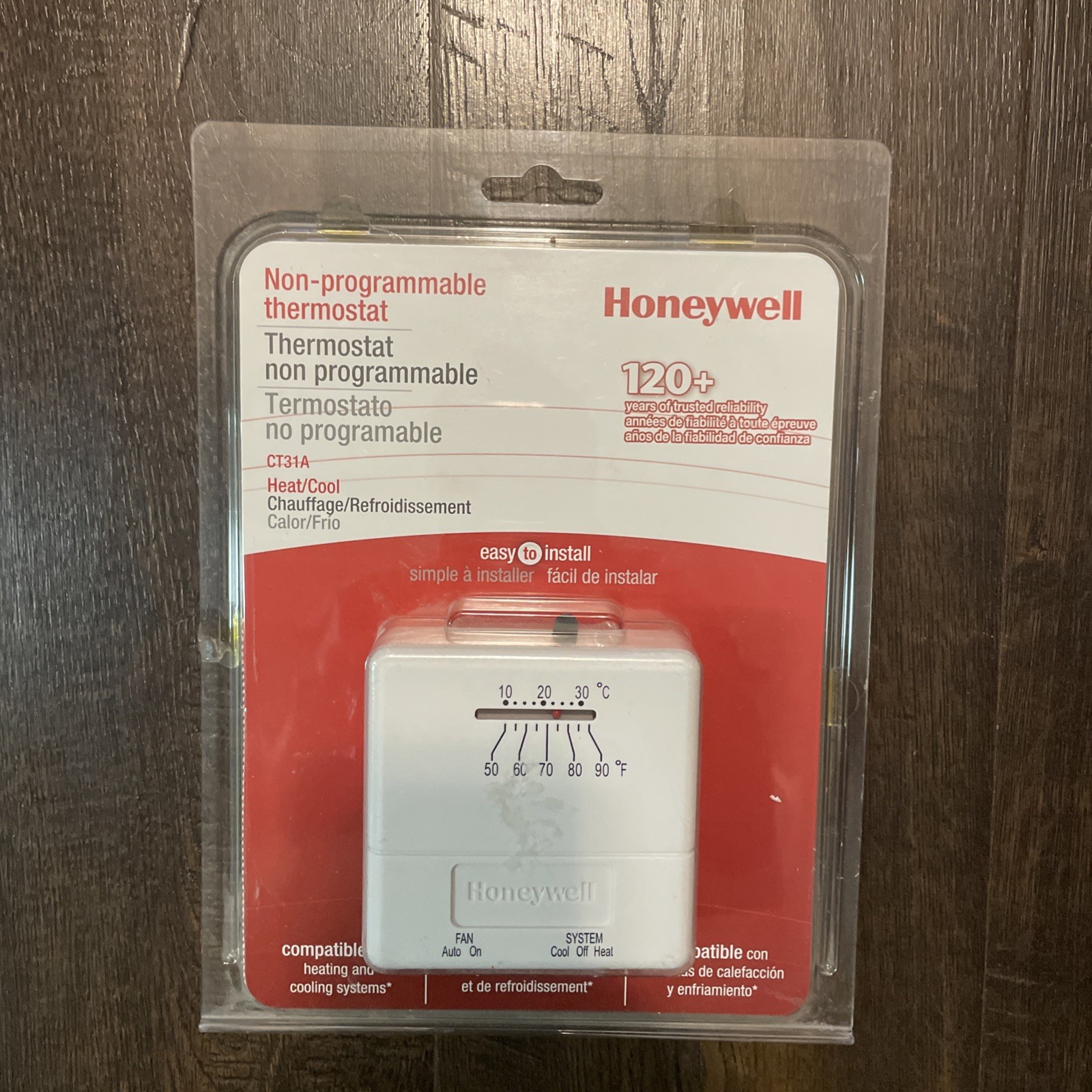 Simple Honeywell Basic Thermostat CT31A heating / cooling system easy to install