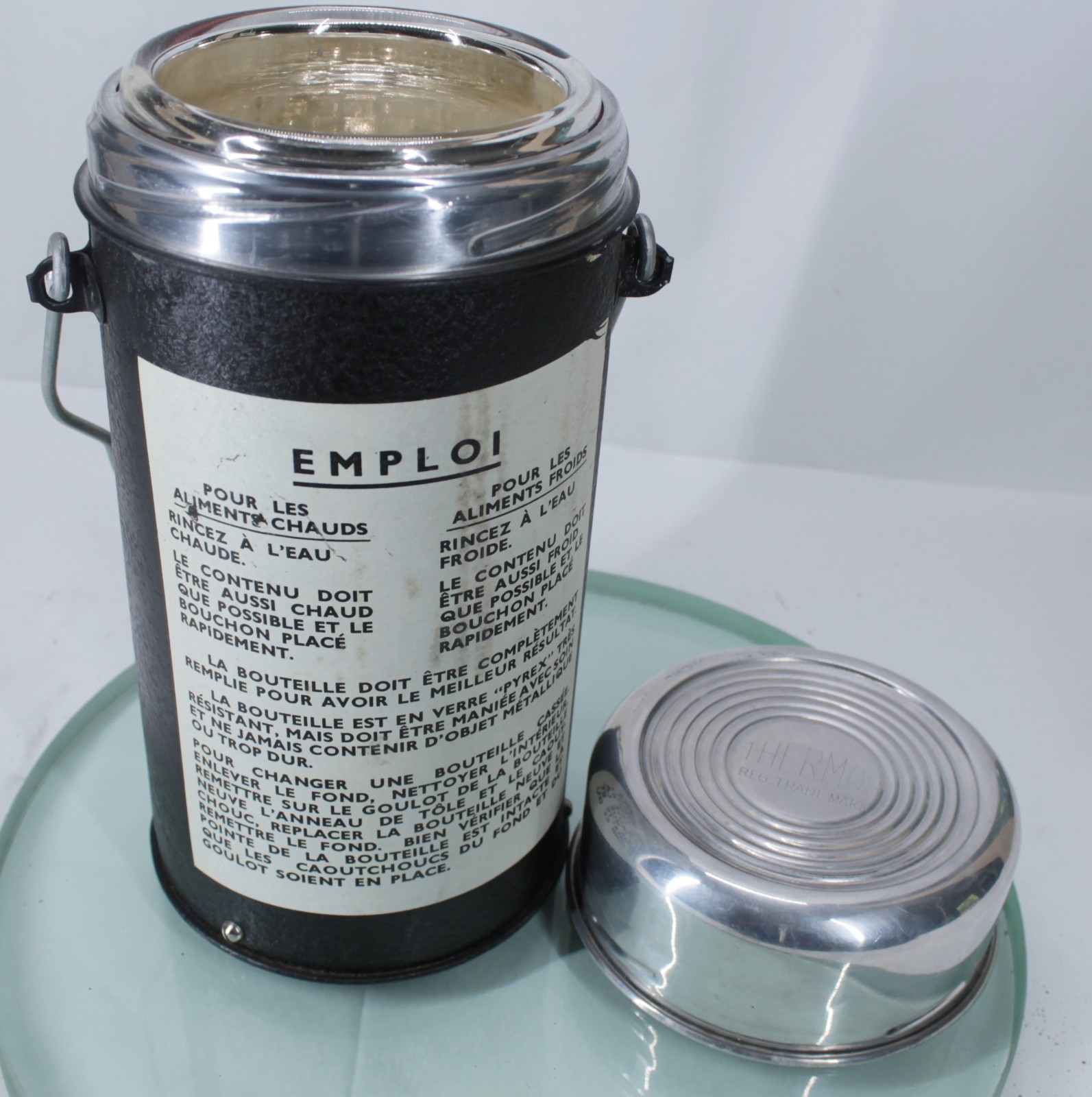 ORIGINAL GERMAN/FRENCH WWII?? THERMOS, CAP,  NO CORK