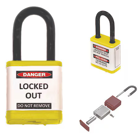 Zing 700Ka-Yellow Lockout Padlock, Keyed Alike, Aluminum, Yellow, 1 1/2 In