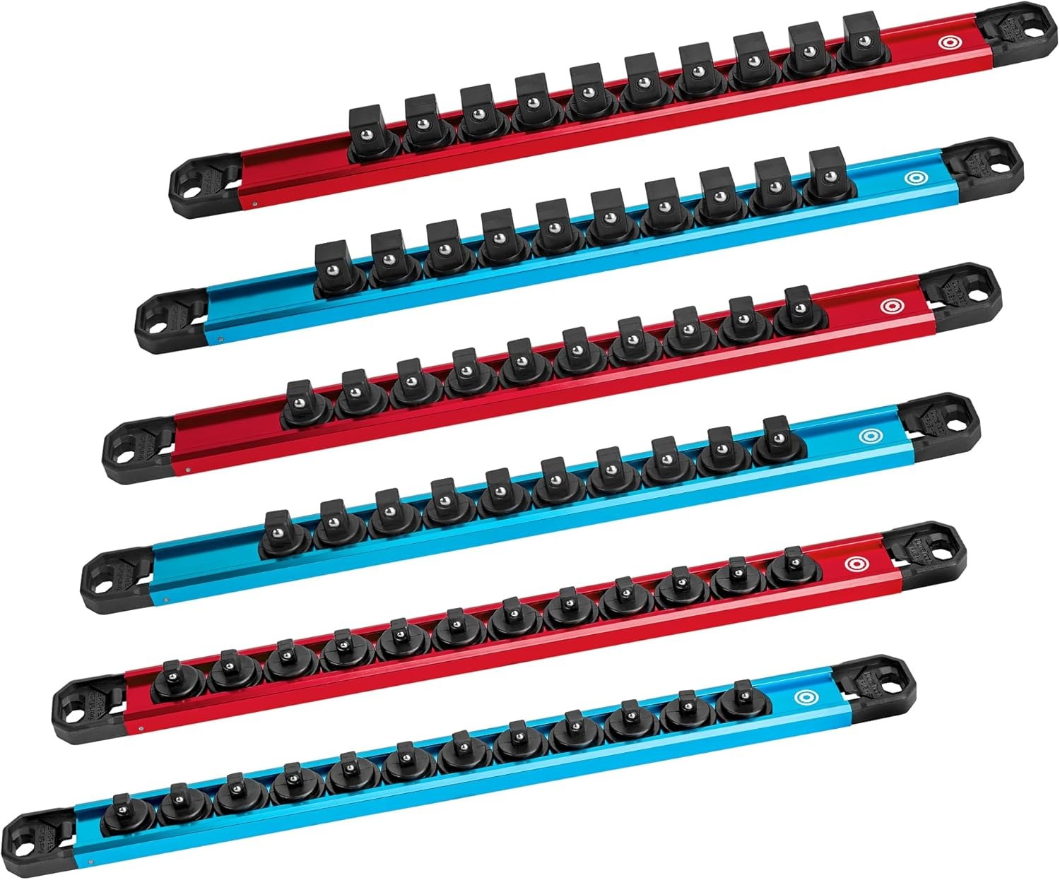 DURATECH Magnetic Socket Organizer Set 1/4” 3/8” 1/2” Aluminum Alloy Socket Rail