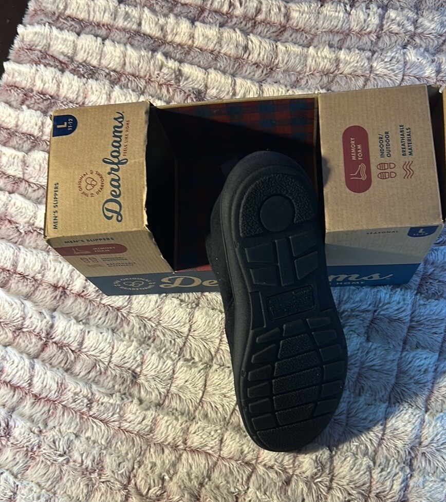 Dearfoams Men's Slippers with memory foam size Large