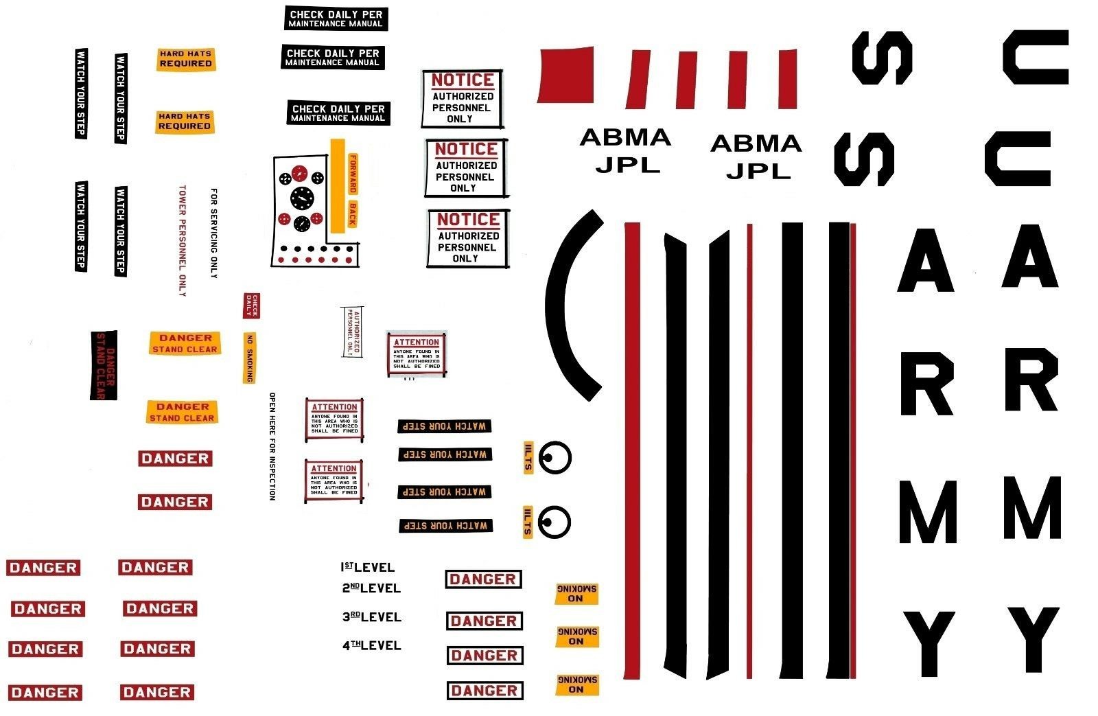 REPRODUCTION DECAL: REVELL  JUPITER C, THOR/JUPITER IRBM,  OR REDSTONE/MERCURY