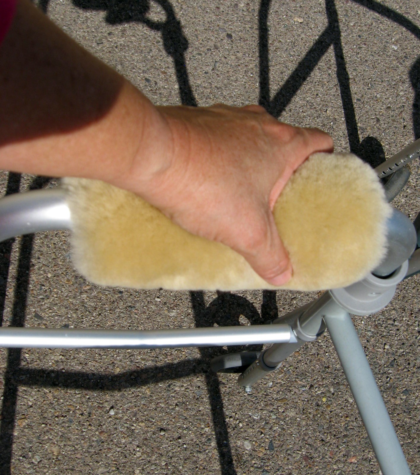PAIR 6 inch long Real Merino Sheepskin WALKER Hand Grip Pads by JMSProductsUSA