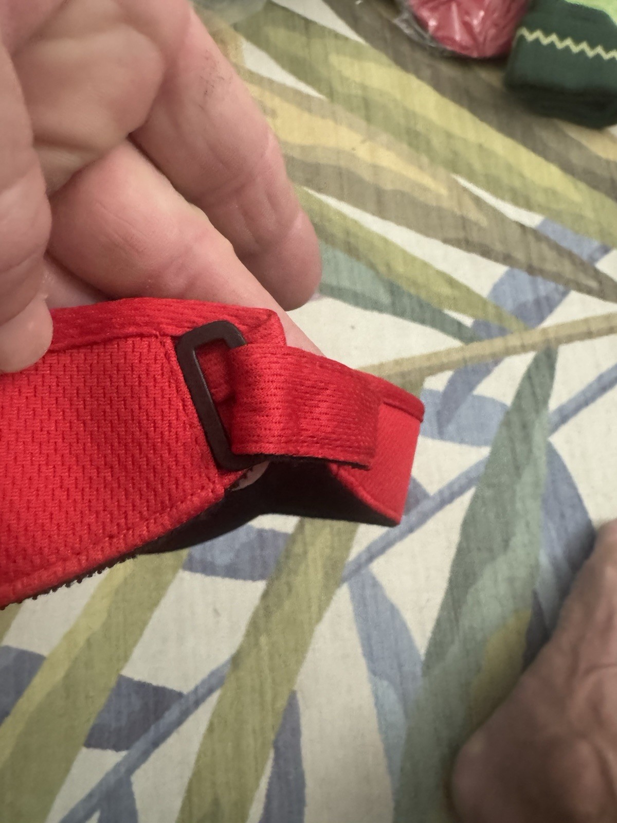 Headsweats Red Running Visor with Hook and Loop Closer Adjustable Strap