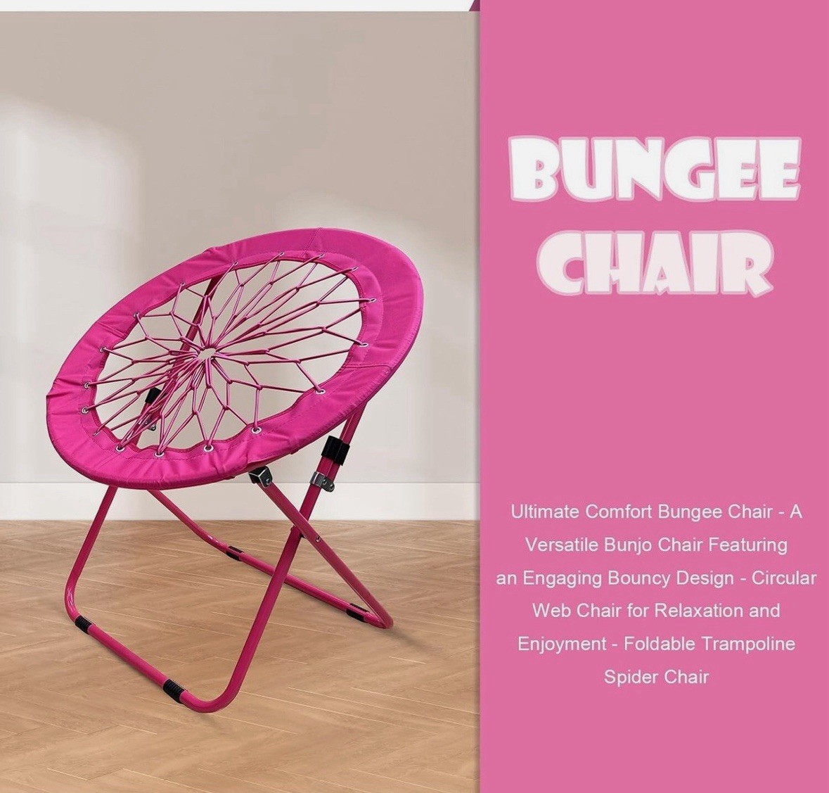 Circular Bunjo Pink Foldable Bungee Chair