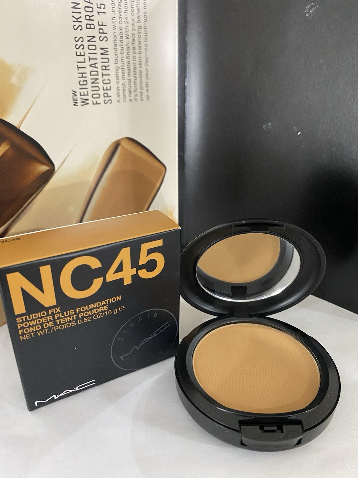 MAC Studio Fix Powder Plus Foundation, 0.52 OZ, Original / Old Formula ~ NC45