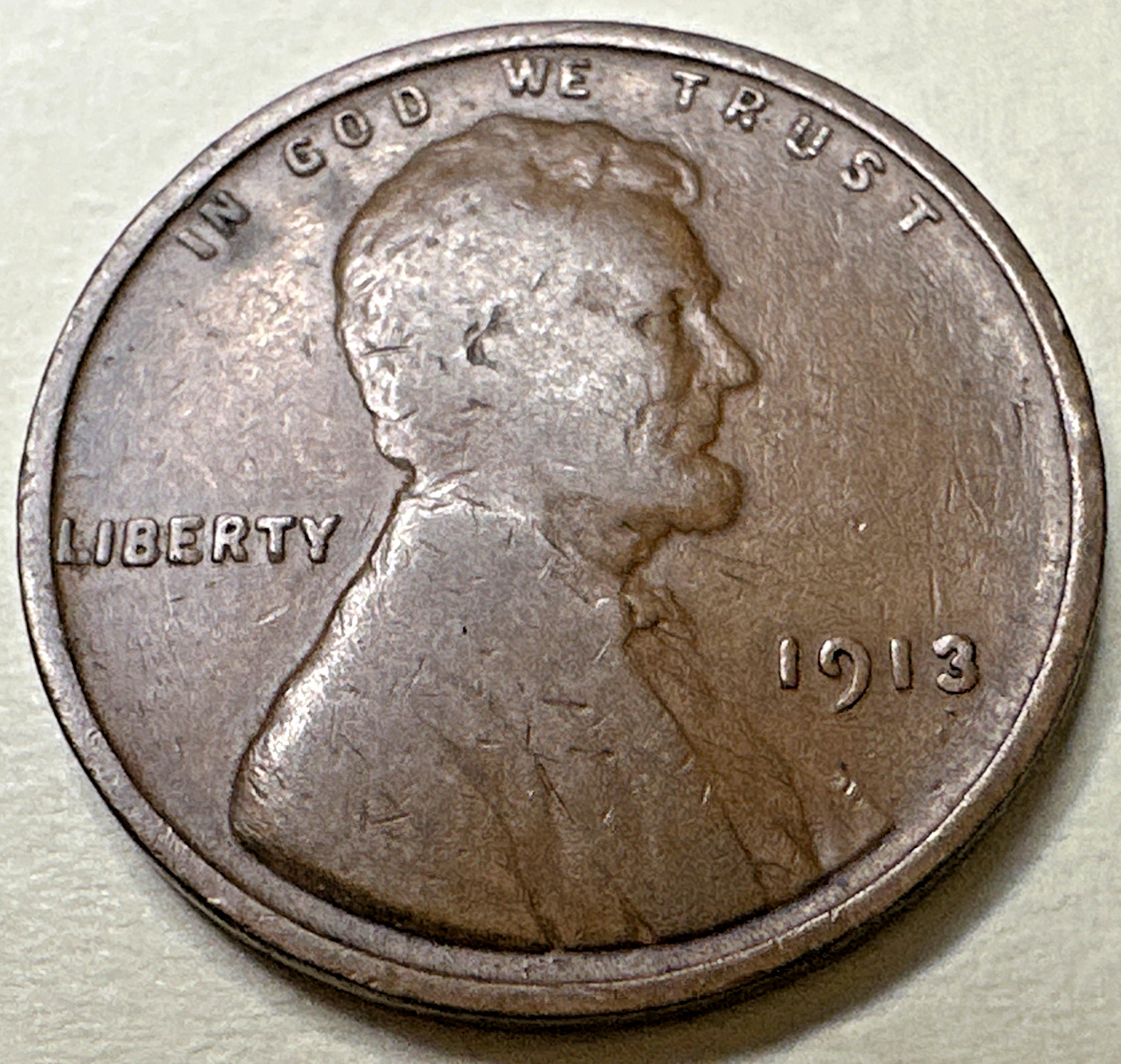 1913 Lincoln Wheat Cent Penny 1c 1412X