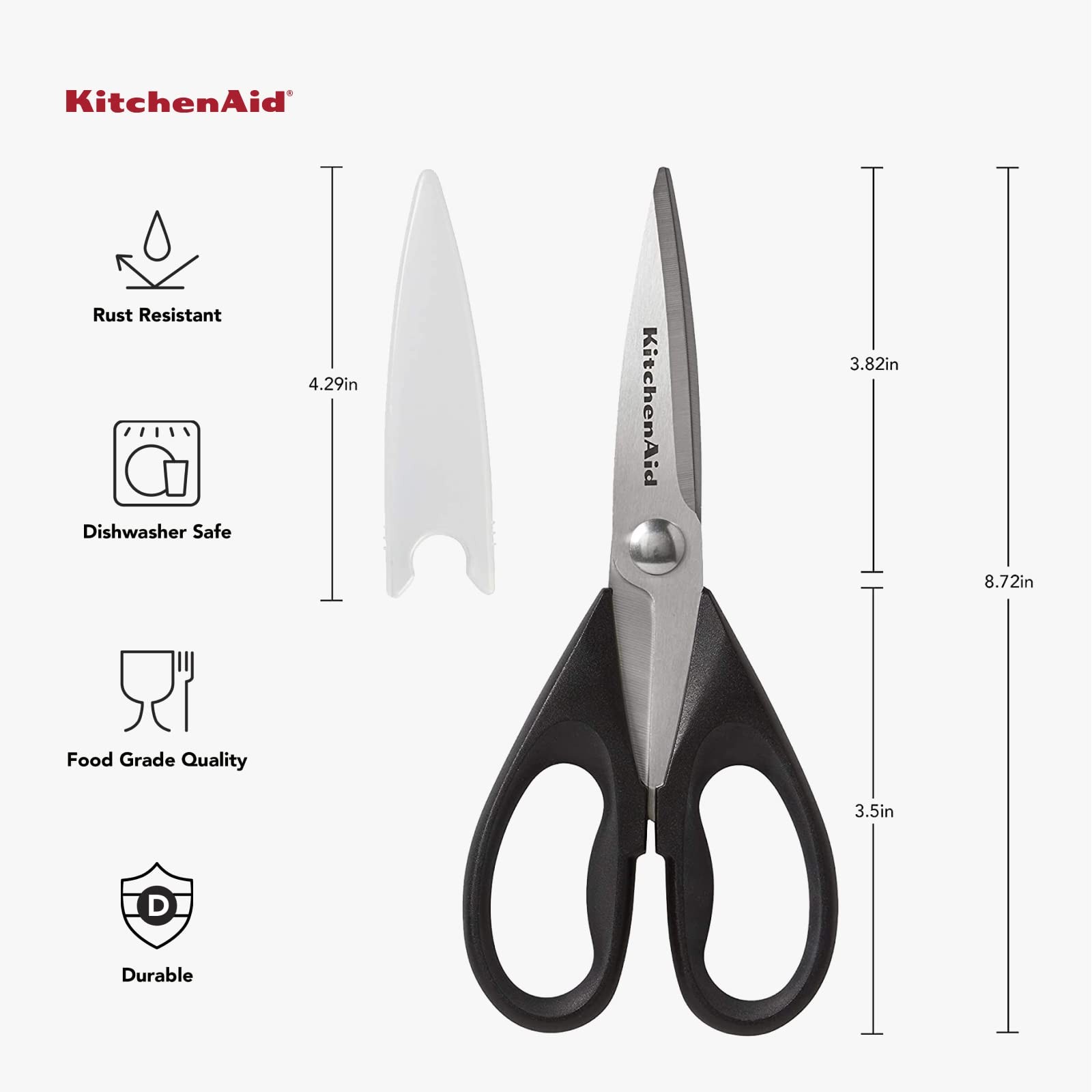 KitchenAid All Purpose Kitchen Shears with Protective Sheath Durable Stainless S