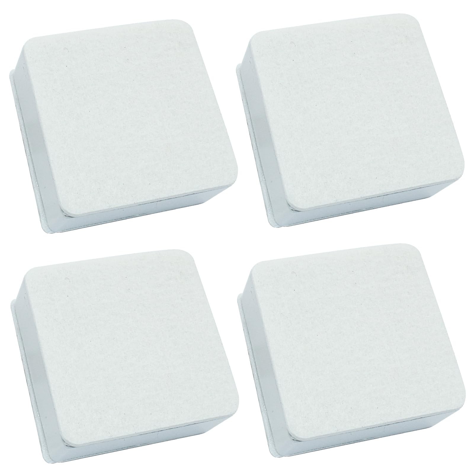 4 PCS White SelfAdhesive Square Carbon Steel Furniture Bed Risers 1.2 Inch