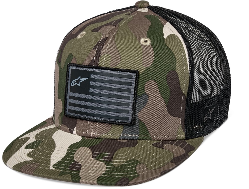Alpinestars Flag Flat Trucker Hats OSFM Green #1235-81960-6713-O/S
