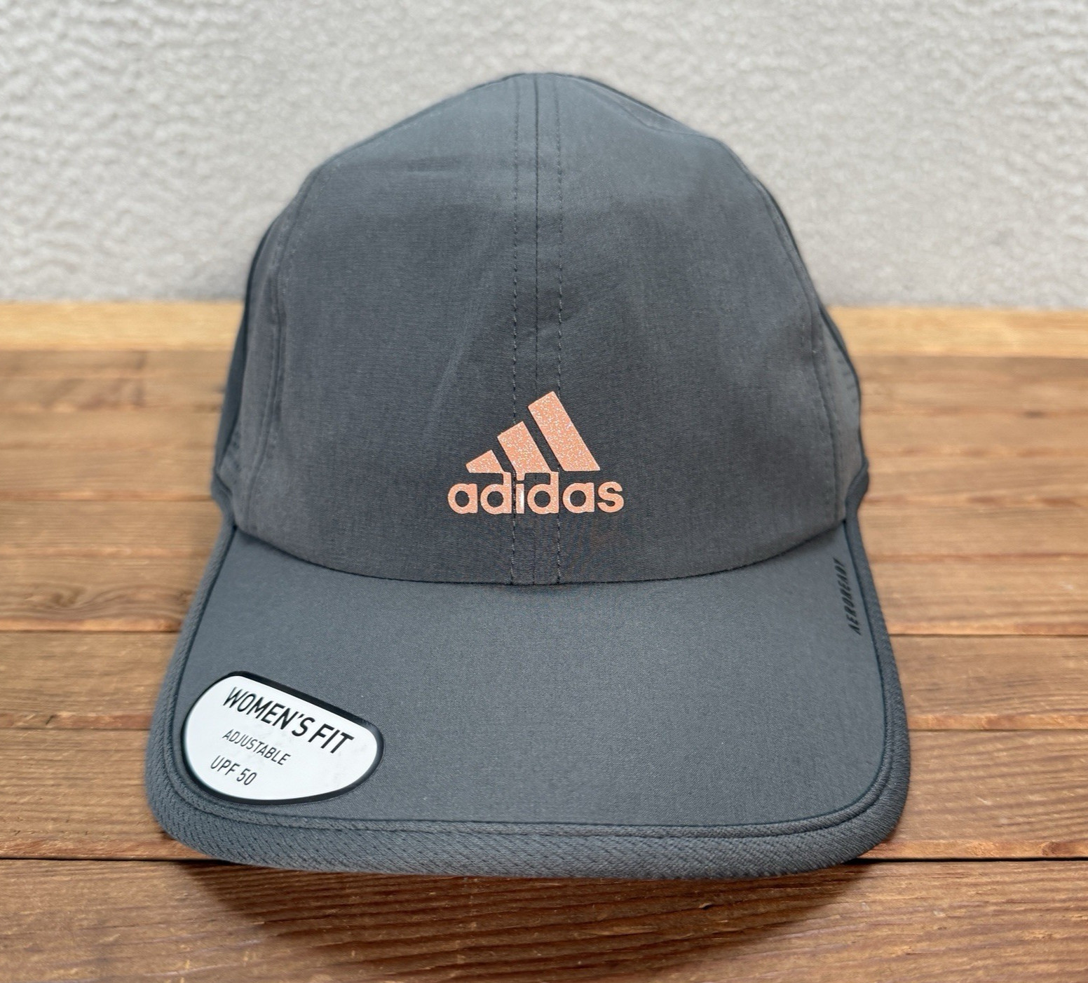 Adidas Hat Womens Gray Aeroready Strap Back Golf Tennis Jogging Gym Yoga NEW