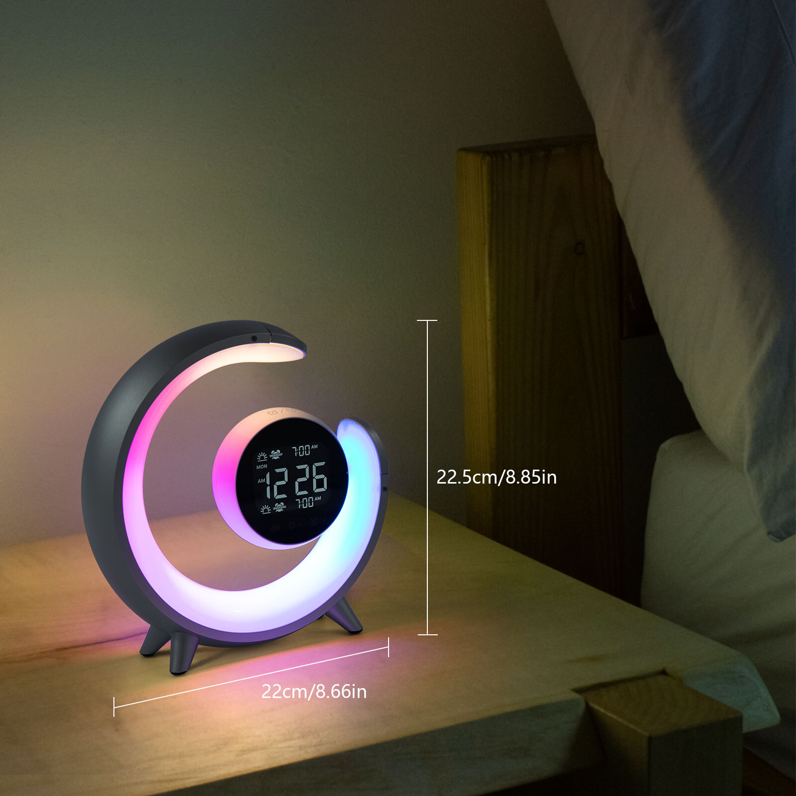 USB LED DeskHome Office Study Bedside Night Light Reading Lamp,Round,Touch Contr