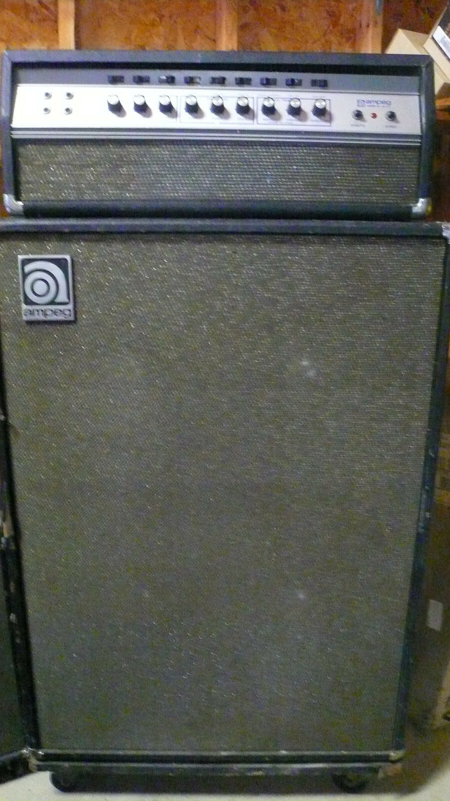 1969 Vintage Ampeg B-42X (Jupiter 42) piggyback guitar amplifier with dolly