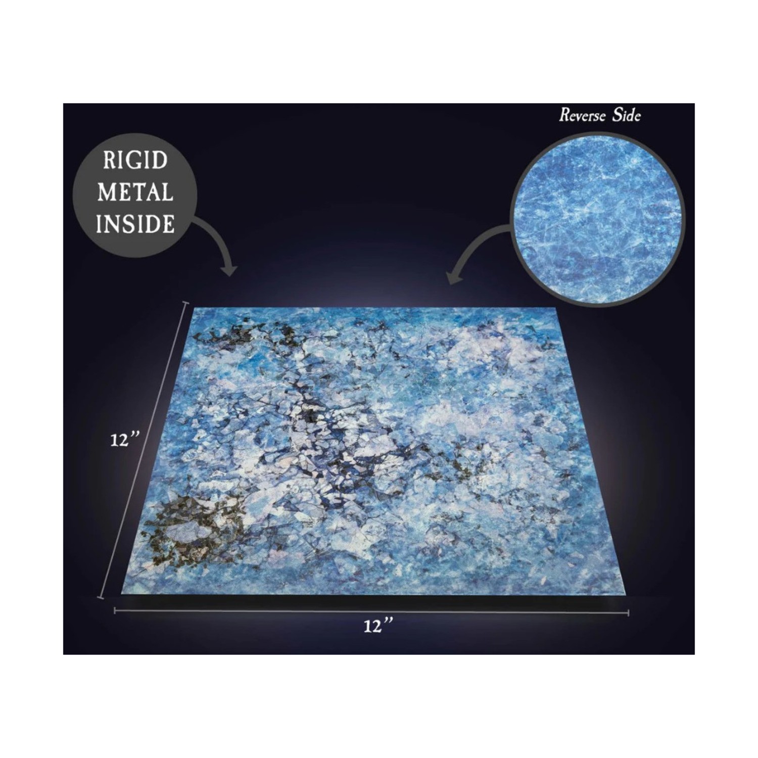 Dwarven Fo Terrain Tray, overla  12" x 12" Dual-Sided Terrain Tray - Ice Sh NM