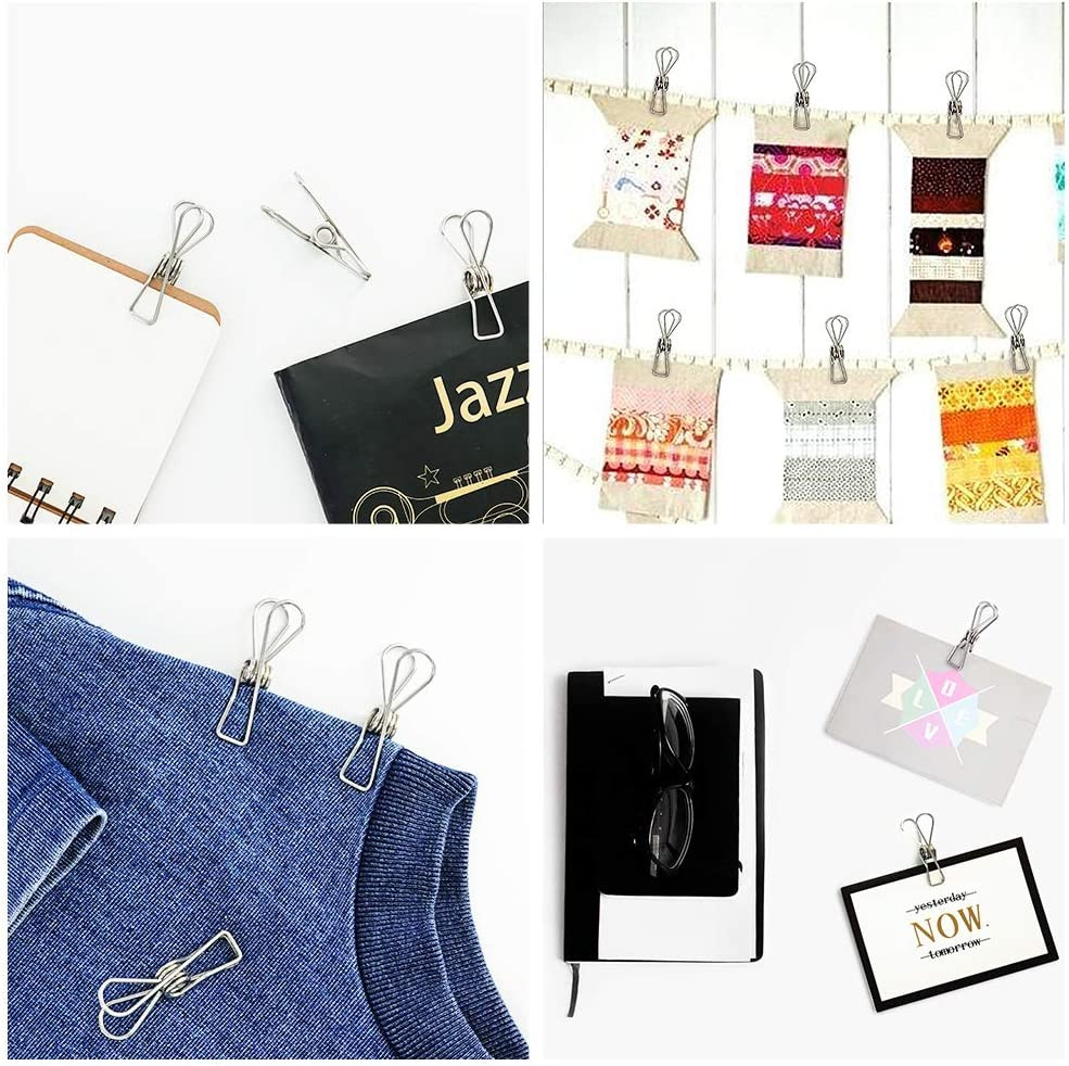40 Pack Stainless Steel Small Clothes Pins Durable Clothes Pegs Multi-Purpose...