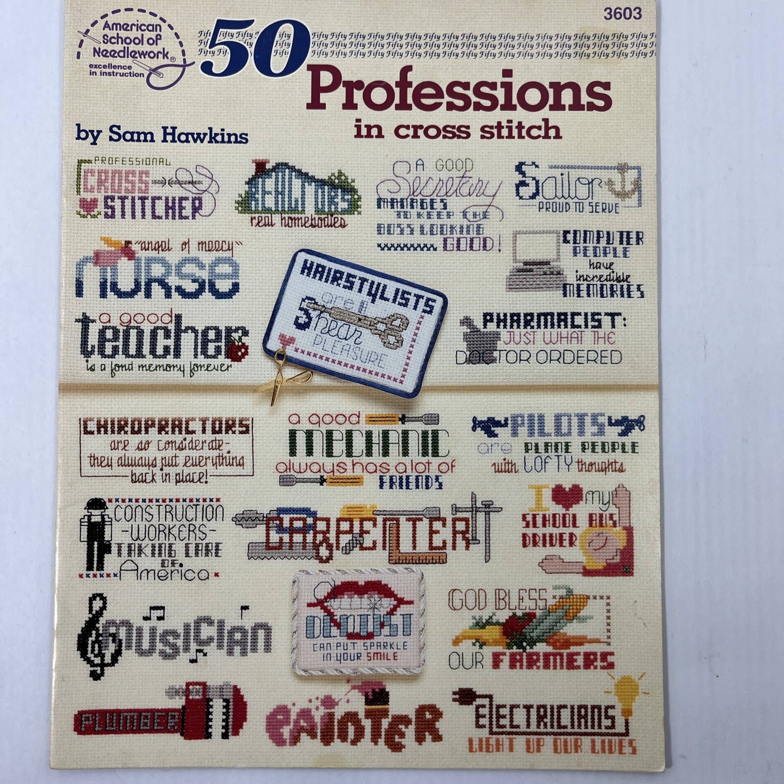 American School of Needlework 50 Professions Cross Stitch Pattern Leaflet