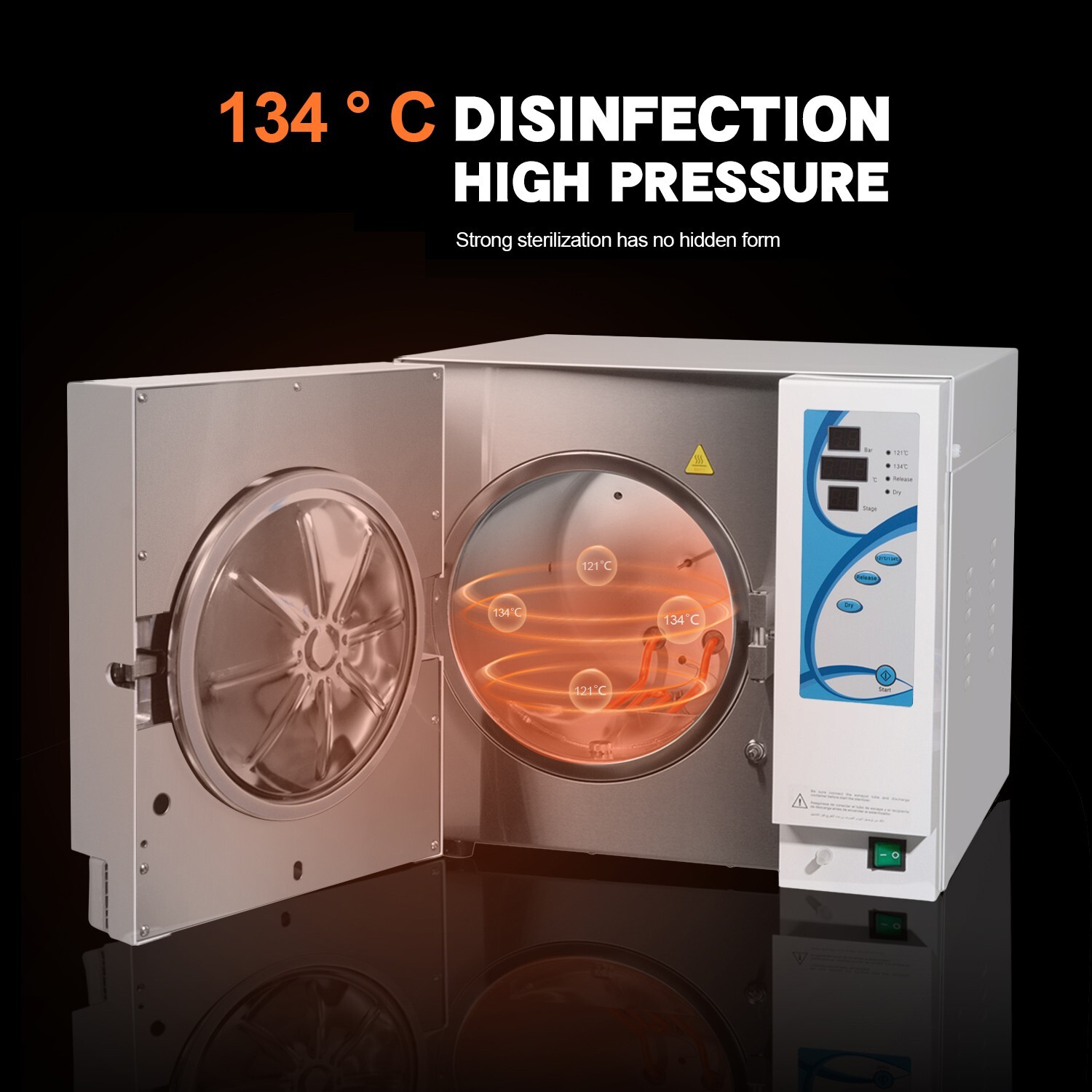 18L Dental Autoclave Steam Sterilizer with Drying Function Disinfection Unit US