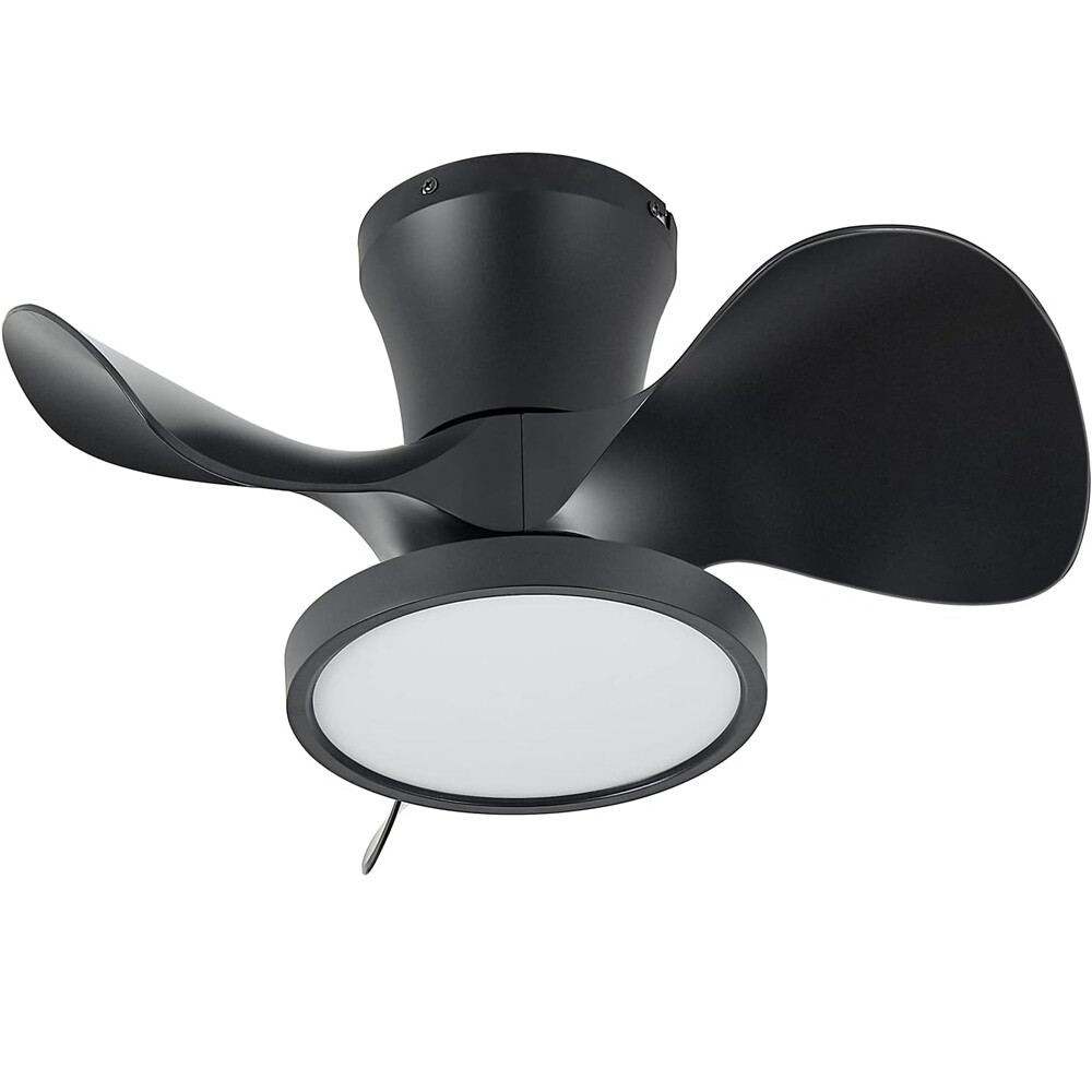 22" Quiet Ceiling Fan with LED Light Large Air Volume Remote Control Dining Room