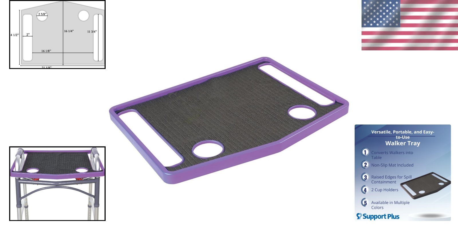 Versatile Non-Slip Walker Tray Table - Convenient Dining and Crafting Solution