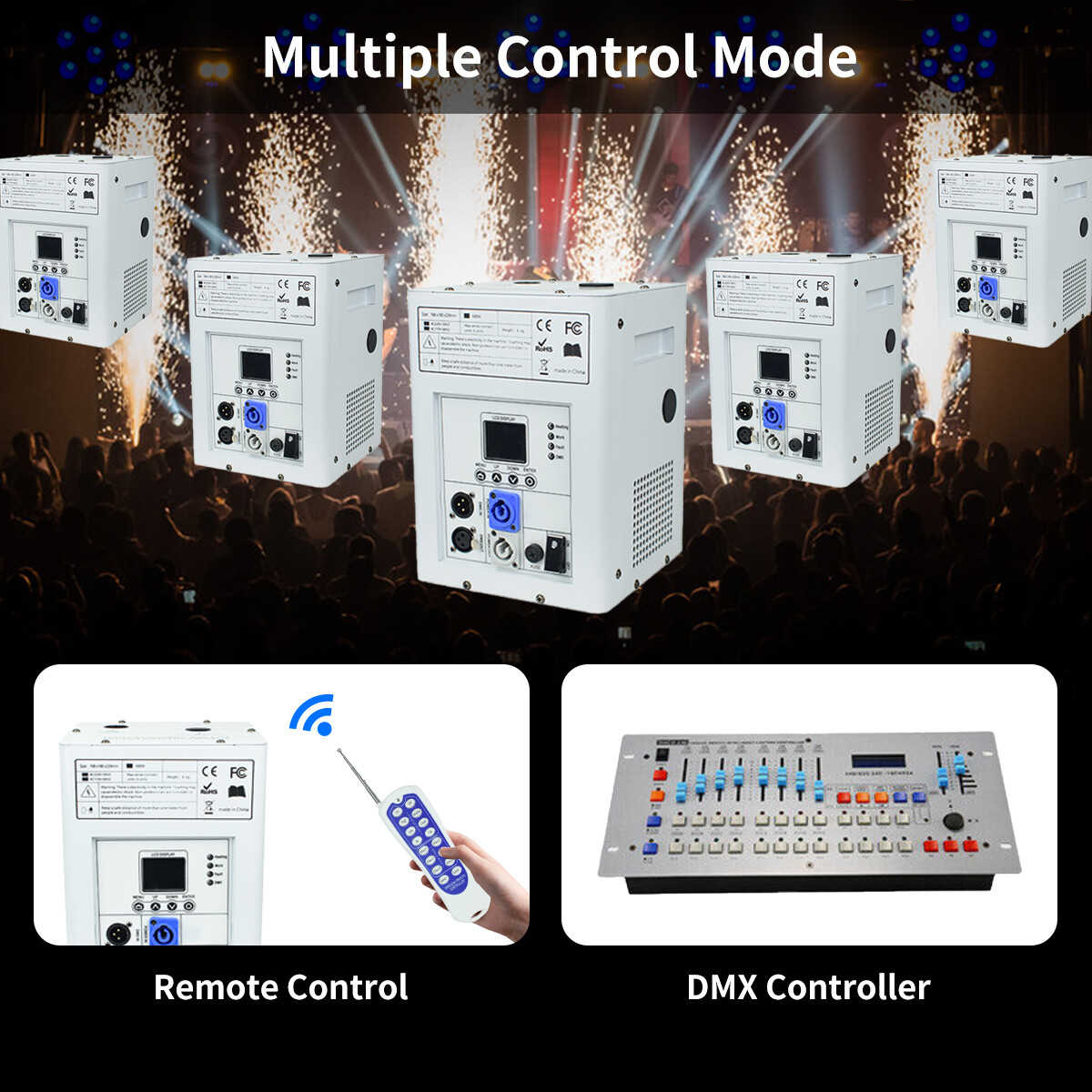 2PCS 750W Cold Spark Machine Stage Effect Firework Machine with Road Case