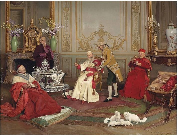 Art Giclee Printed Oil Painting Georges Croegaert-A Distinguished Visitor Canvas