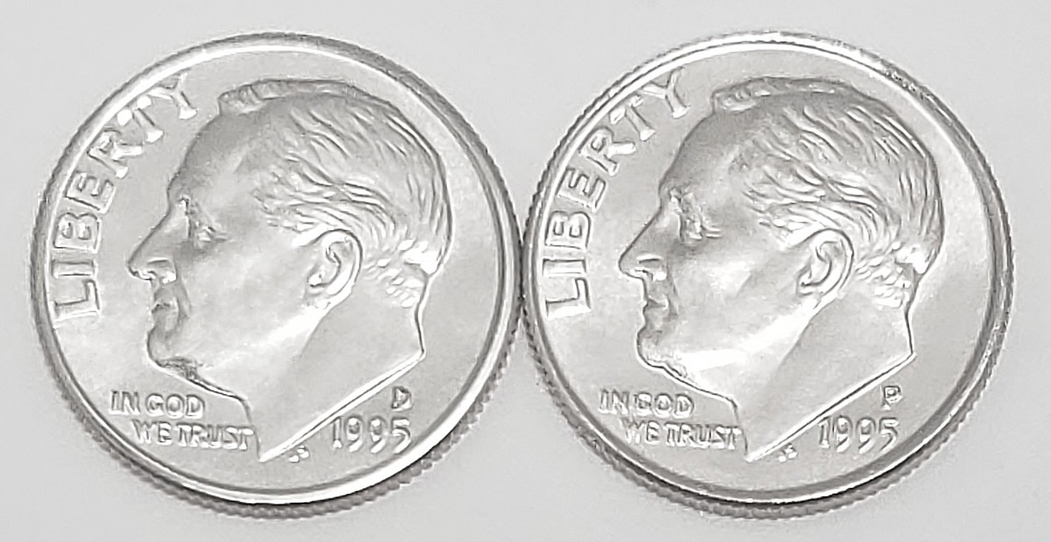 1995 P & D Roosevelt Dime Set  AVE CIRCULATED **FREE SHIPPING**