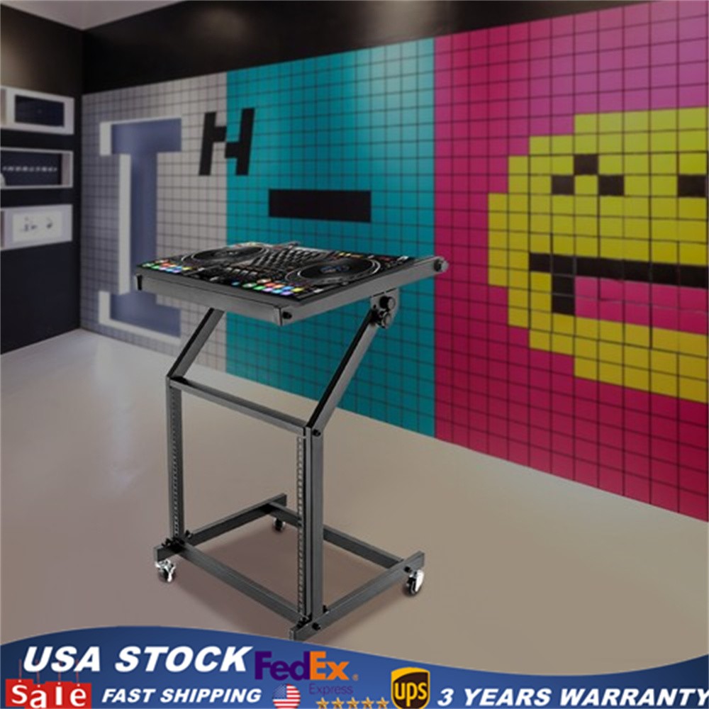 Pro 9U DJ Mixer Stand Rack Mount Stage Cart Music Equipment Studio Party Show US