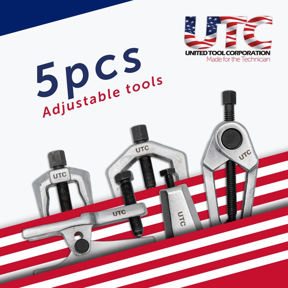 5pcs Front End Service Tool Set Pitman Arm Puller Remover Ball Joint Tie Rod Kit
