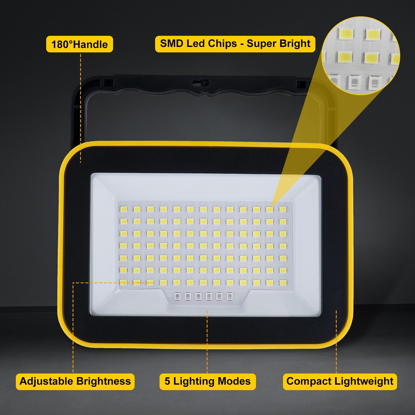 4 PACK LED Battery Work Lights Rechargeable Portable Flood Lights Camp Office US