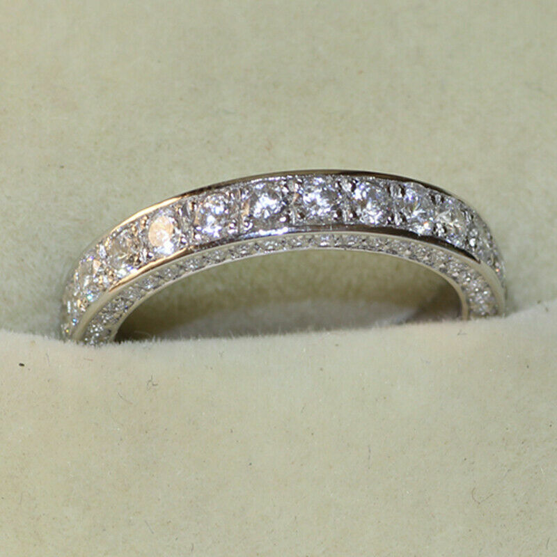 Gorgeous Silver Rings for Women Simulated White Sapphire Rings Jewelry Size 6-10