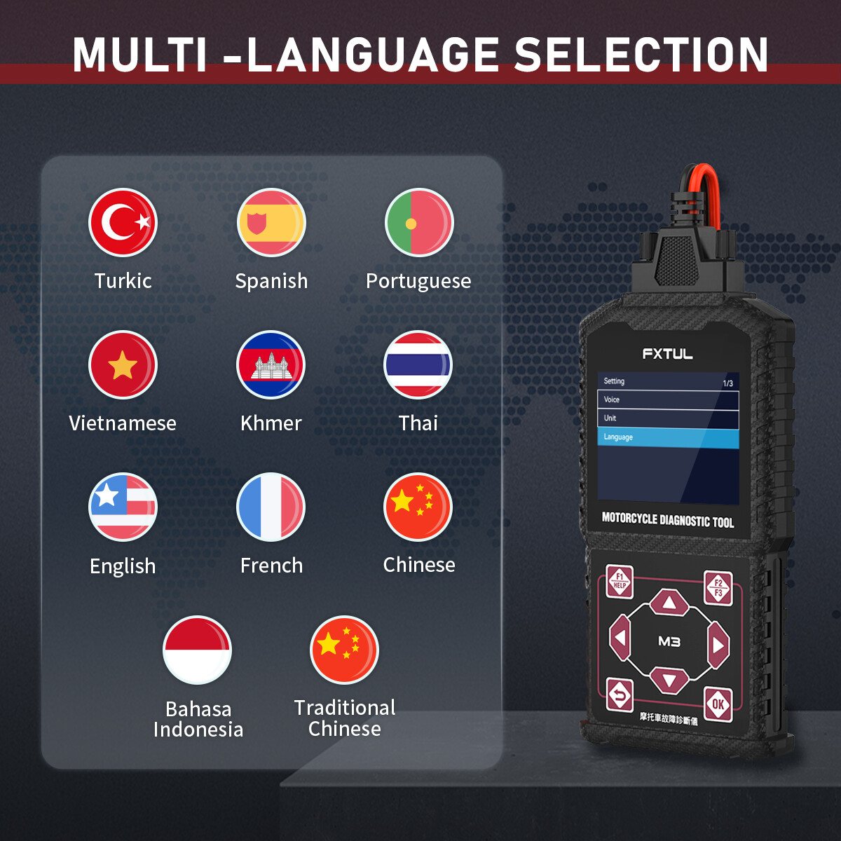 OBD2 Motorcycle Diagnostic Scanner Code Reader Fit for Honda Kawasaki Yamaha