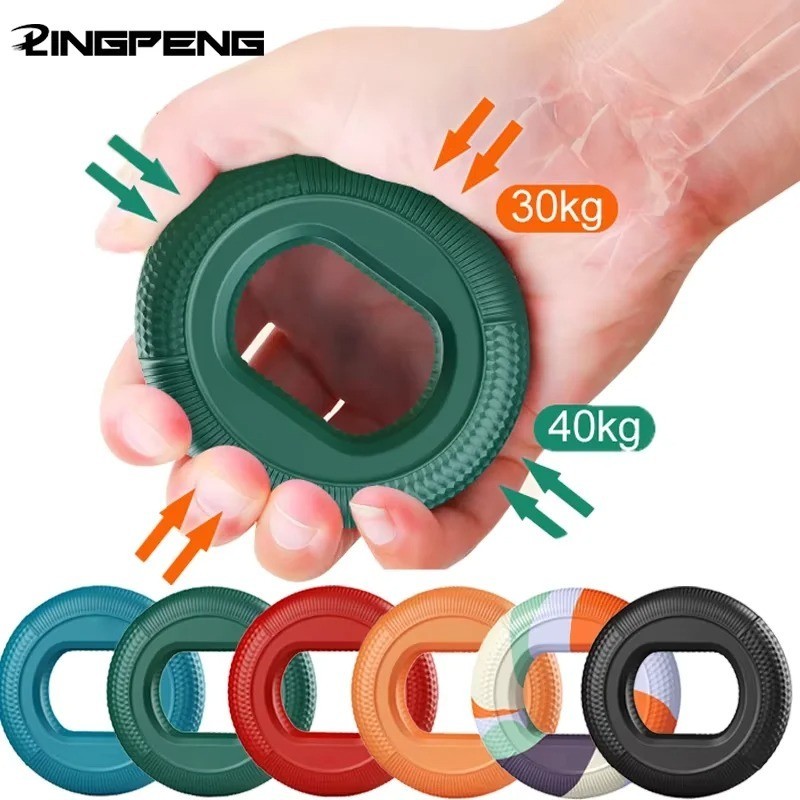 Grip Strength Trainer, Hand Gripper Strengthener 30-80 Lbs Silicone Trainer Ring