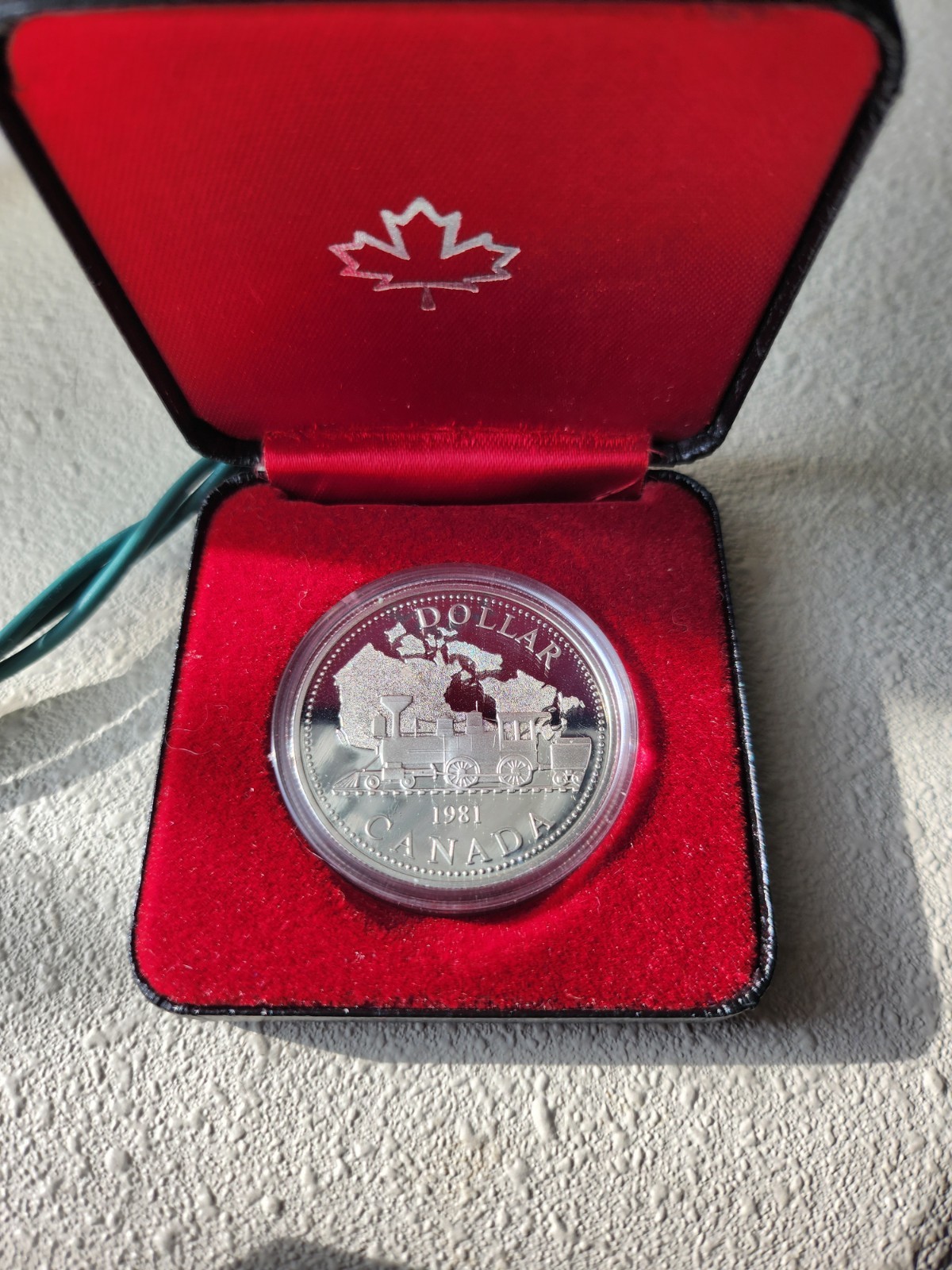 1981 Canada Dollar $1 Transcontinental Railroad Silver Proof Coin W/Box