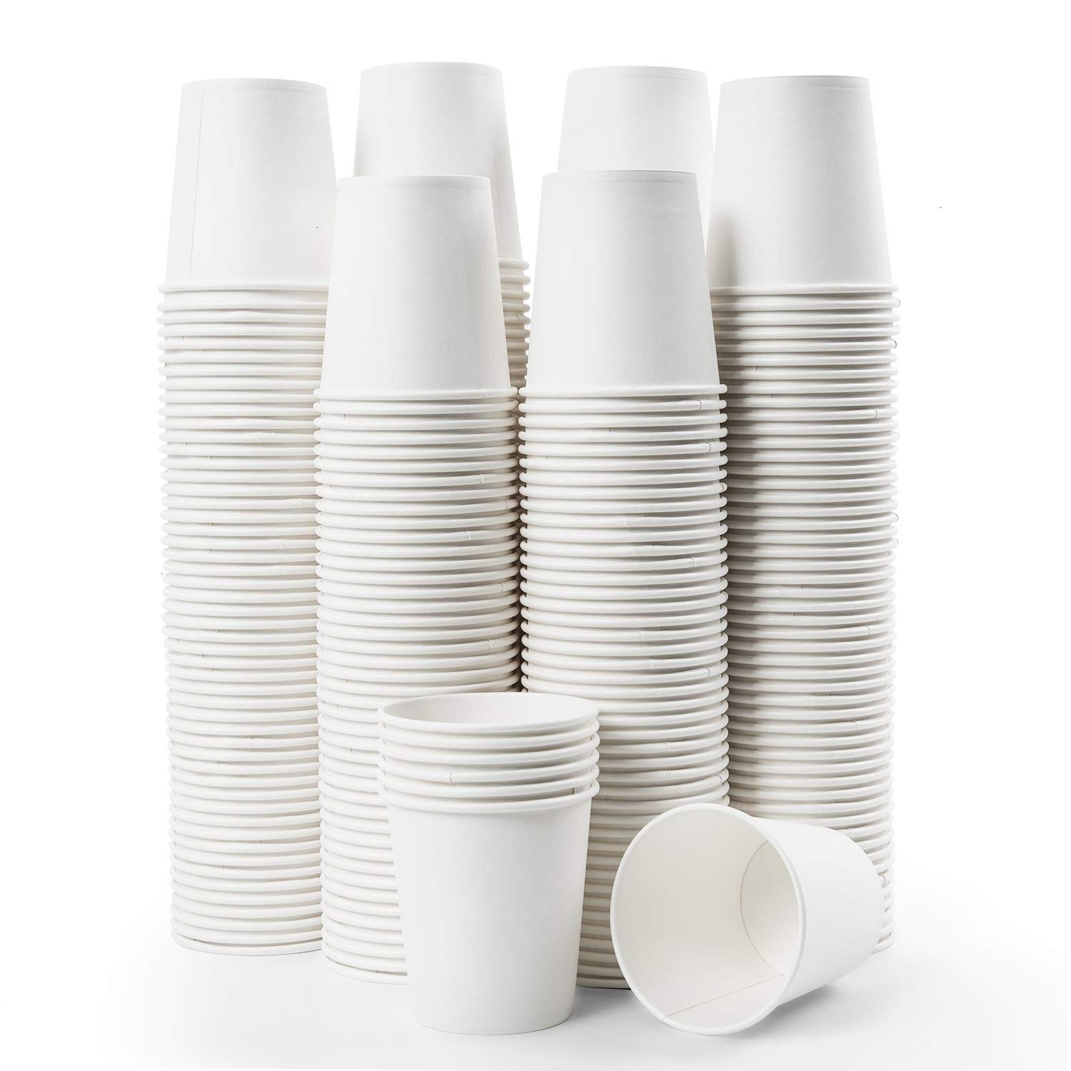 Vumdua 300 Pcs 6 oz Disposable Paper Cups, Hot Cold Beverage 6 Ounces, White