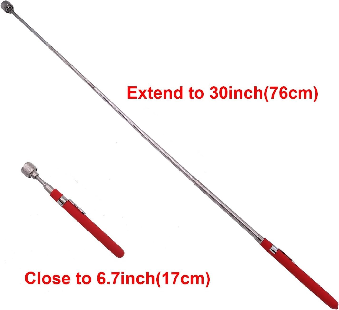 30-Inch Extendable Magnetic Pickup Tool - 8LB Pull Capacity for Tight Spaces