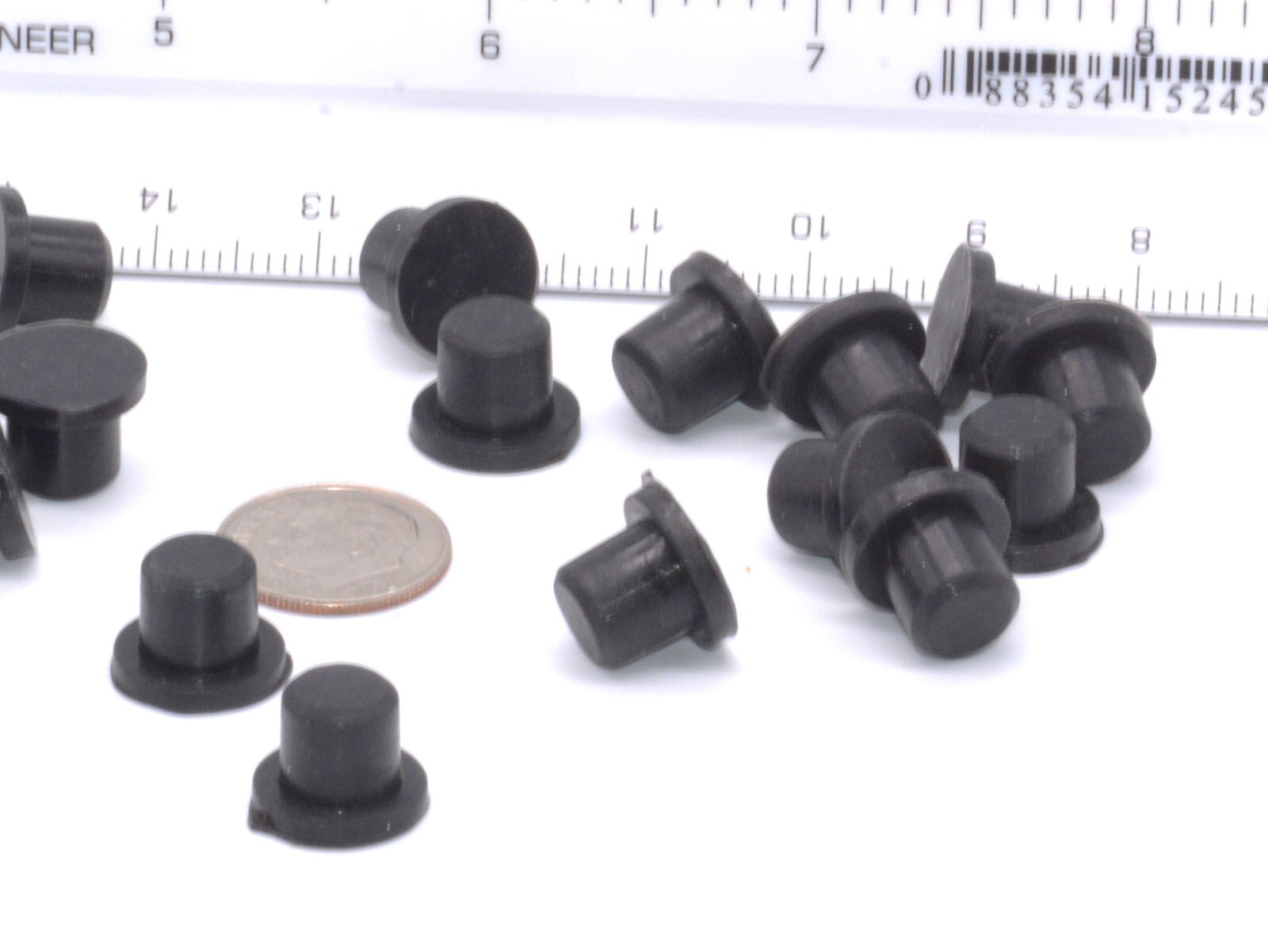 3/8” Rubber Hole Plugs 5/8" OD Compression Push In Stem Bumper 12 Per Pack