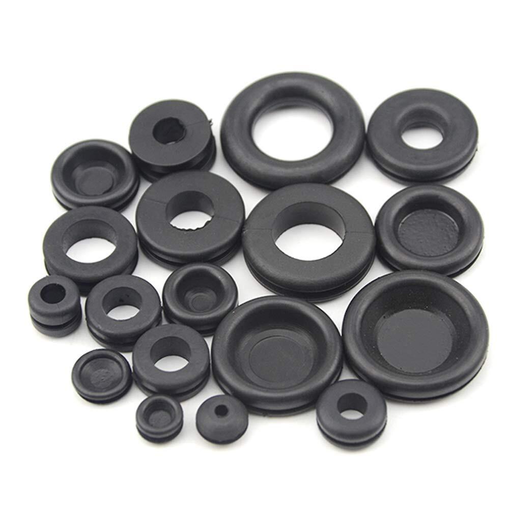 125pcs 18 Sizes Rubber Grommets Eyelet Ring Gasket Repair Box Washer Seal Assort