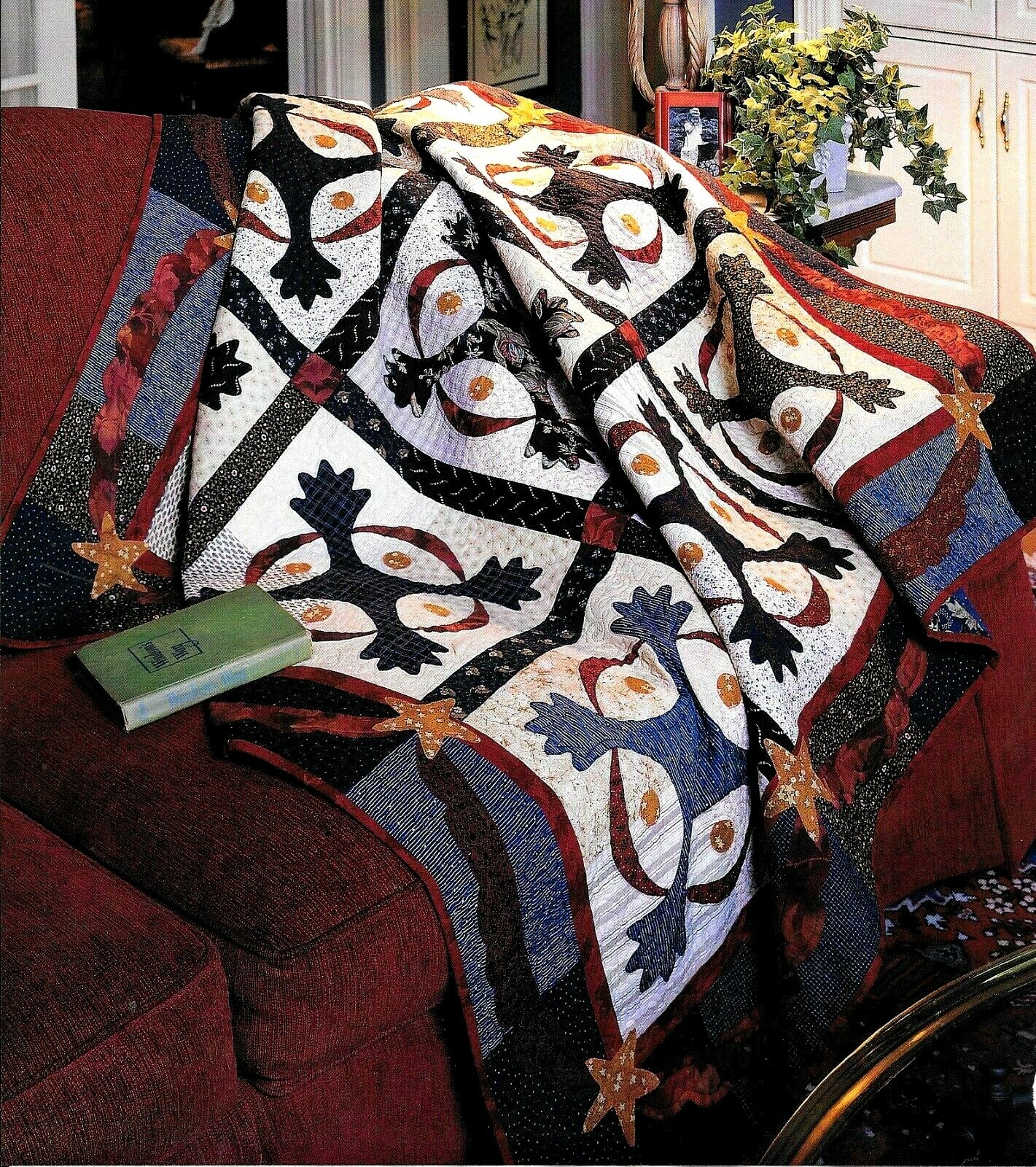 AMERICAN PIE    --    APPLIQUE & PATCHWORK ROTARY CUT VINTAGE  QUILT PATTERN