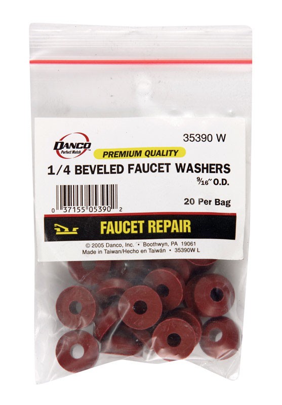 Danco 35390W Rubber Washer 1/4 x 9/16 Dia. in. for Faucet