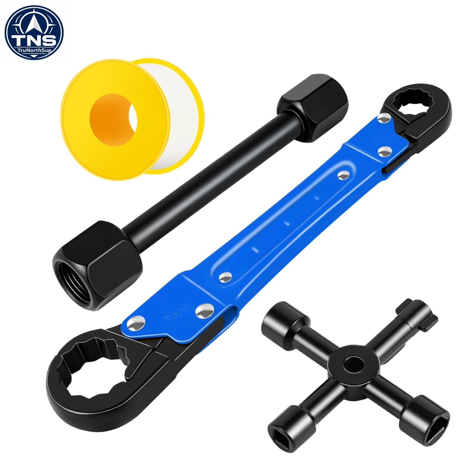 Angle Stop Wrench Kit Plumbing Tools Chrome Vanadium Steel Blue 3 Piece