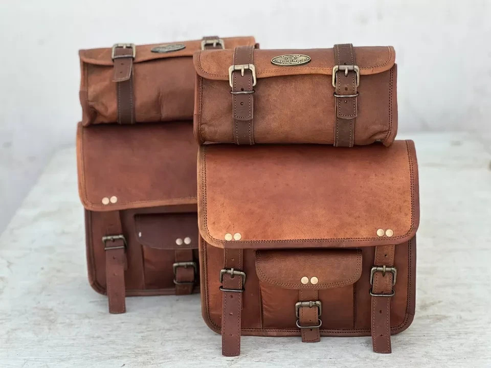 Genuine Goat Leather Vintage Motorcycle Buckle Closure Nourished  Bag Best New