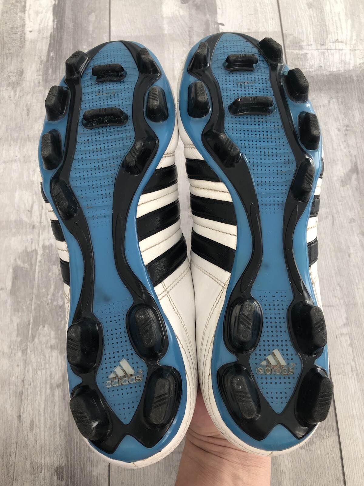 Adidas Adicore FG White Leather Football Cleats Boots US8 UK7 1/2 EUR41 1/3