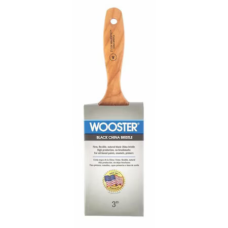 Wooster Z1104-3 3" Varnish Soft, Black China Bristle, Paint Brush, Sealed Maple